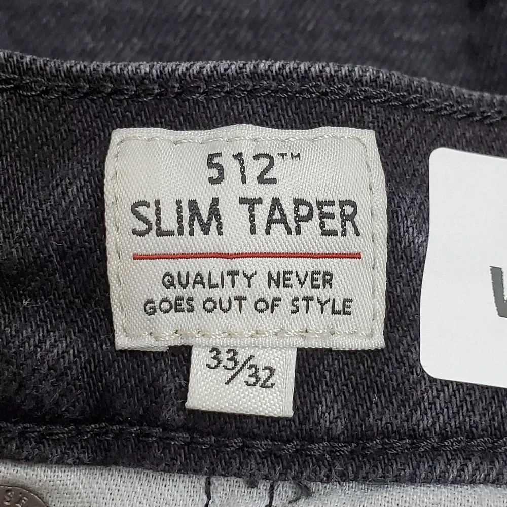 Levi's 512 Women Shorts 33 Black Denim Slim Taper Frayed 2